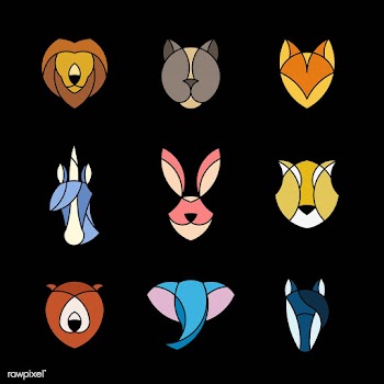 Set of linear graphic of animal heads | Free stock vector - 524754