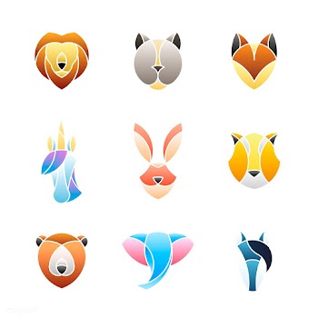Set of linear graphic of animal heads | Free stock vector - 524769
