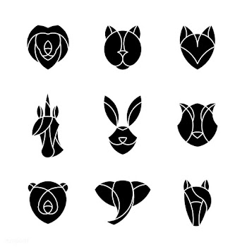 Set of linear graphic of animal heads | Free stock vector - 524800