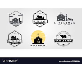 set of livestock and collection of cattle farm