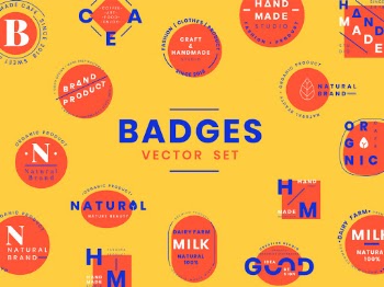 Set of logo badge design vectors