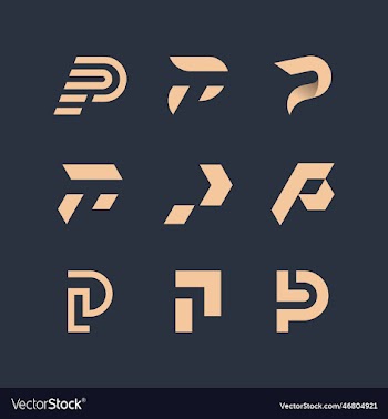 set of logo letters p designmodern logo set