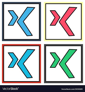 Set of logo xing icon social social media social vector image
