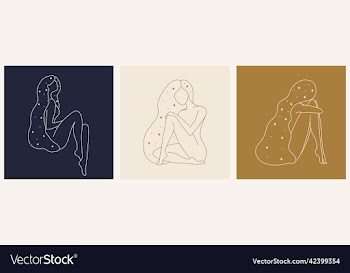 set of logos in minimalistic linear style