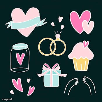 Set of love symbols vector | Free stock vector - 519685