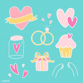 Set of love symbols vector | Free stock vector - 519707