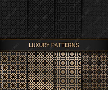 Set of luxury seamless patterns artwork, vector illustration