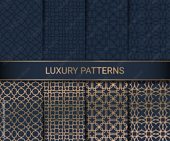 Set of luxury seamless patterns artwork, vector illustration