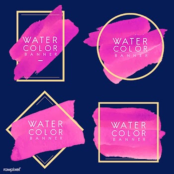 Set of magenta watercolor banner design vecto.. | Free stock vector - 512813