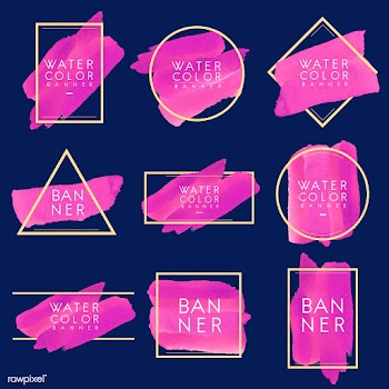 Set of magenta watercolor banner design vecto.. | Free stock vector - 512815