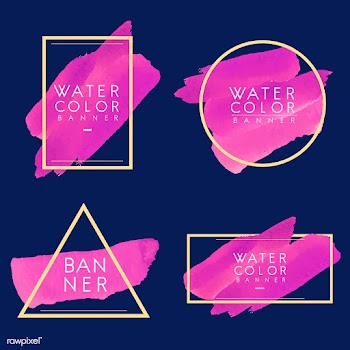 Set of magenta watercolor banner design vecto.. | Free stock vector - 512819