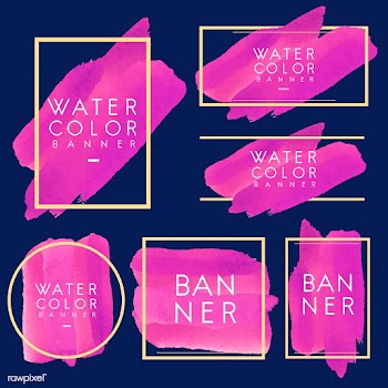 Set of magenta watercolor banner design vecto.. | Free stock vector - 512821