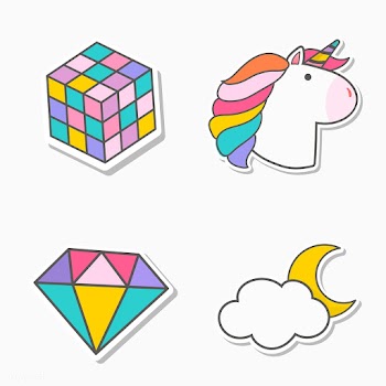 Set of magical unicorn stickers vector | Free stock vector - 515523