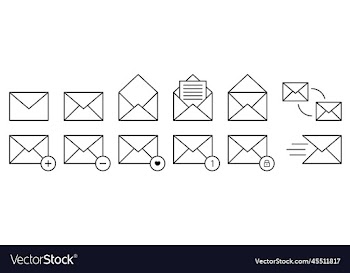 set of mail icons email envelope collections