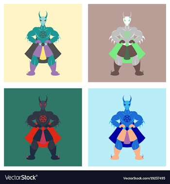 Set of man superhero superhero standing icon in vector image