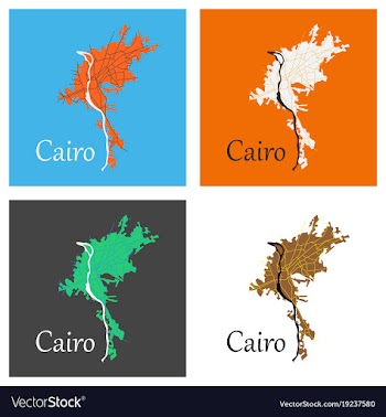Set of map of cairo city streets egypt flat view vector image