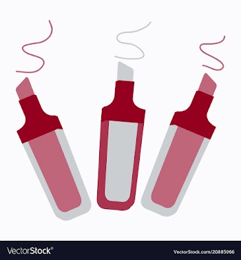Set of marker pens art colourful highlighters vector image
