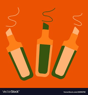 Set of marker pens art colourful highlighters vector image