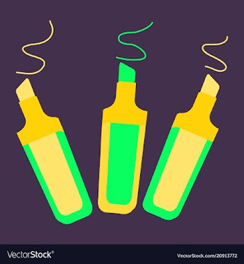 Set of marker pens art colourful highlighters vector image