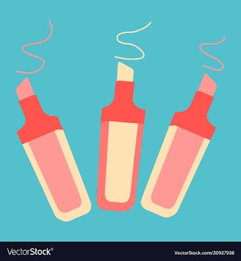 Set of marker pens art colourful highlighters vector image