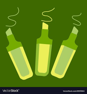 Set of marker pens art colourful highlighters vector image