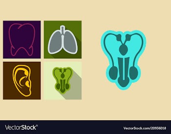 Set of medecine icons in flat style ears tooth vector image
