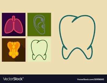 Set of medecine icons in flat style ears tooth vector image