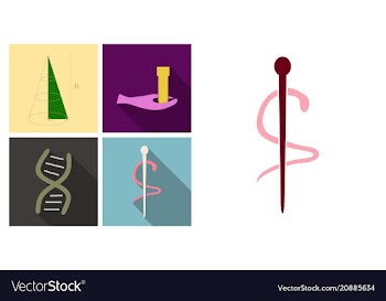 Set of medecine icons in flat style with shadow vector image