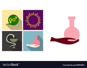 Set of medecine icons medecine sign dna tube and vector image