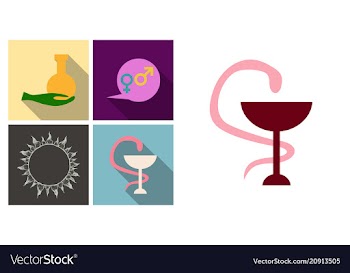 Set of medecine icons medecine sign dna tube and vector image