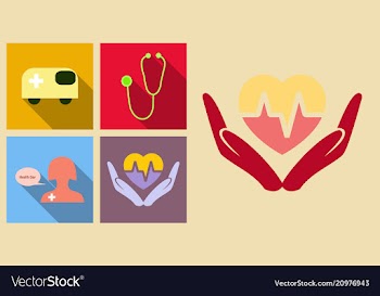 Set of medecine icons on sand background included vector image