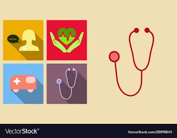 Set of medecine icons on sand background included vector image