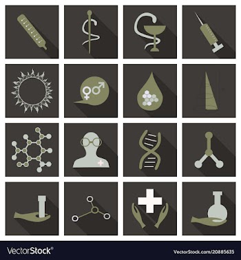 Set of medecine icons onflat style with shadow vector image