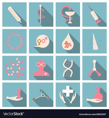 Set of medecine icons onflat style with shadow vector image