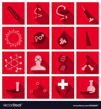 Set of medecine icons onflat style with shadow vector image