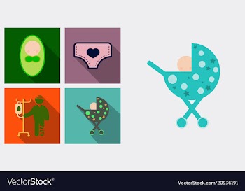 Set of medecine icons patient with dropper baby vector image
