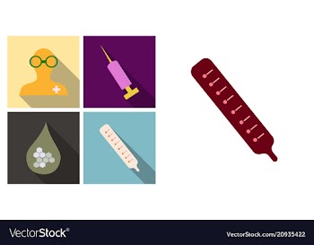 Set of medecine icons termometer doctor syringe vector image