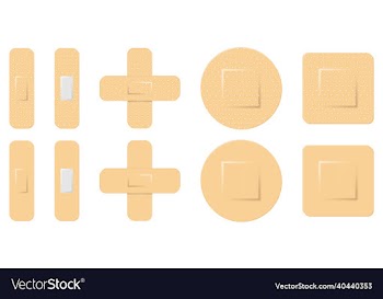 set of medical bandage in different shape