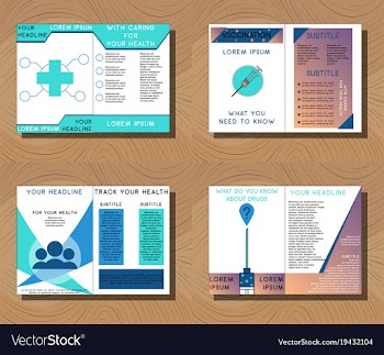 Set of medical brochure cover template flyer vector image