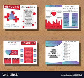 Set of medical brochure cover template flyer vector image