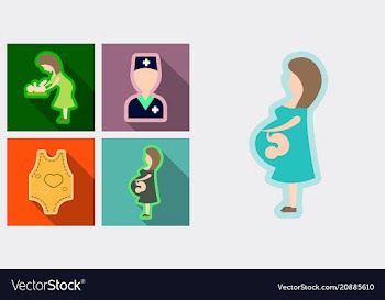 Set of medical icons mether with baby doctor and vector image