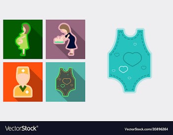 Set of medical icons mether with baby doctor and vector image