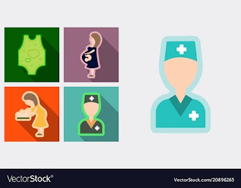 Set of medical icons mether with baby doctor and vector image