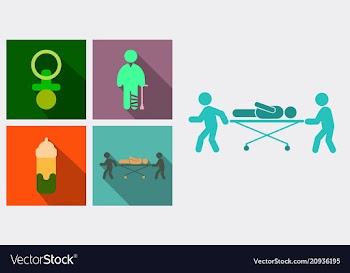 Set of medical icons nipple baby bottle patient vector image