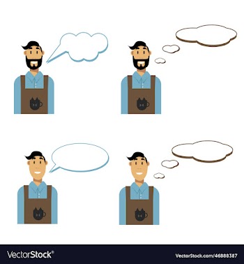 set of men with speech bubbles