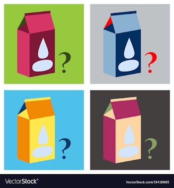 Set of milk carton box flat flat style isolated vector image