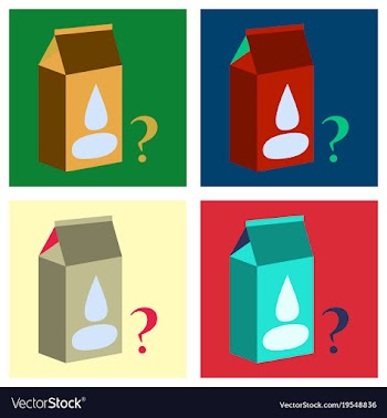 Set of milk carton box flat flat style isolated vector image