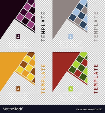 Set of minimal geometric covers design geometric vector image