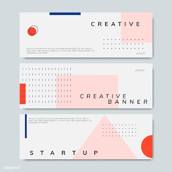Set of minimal Memphis design start-up banner.. | Free stock vector - 538449
