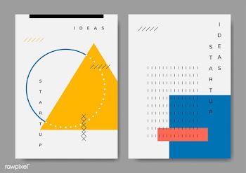 Set of minimal Memphis design start-up poster.. | Free stock vector - 538488